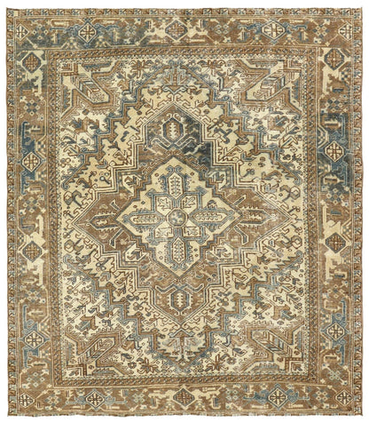 Vintage Heriz Handwoven Tribal Rug