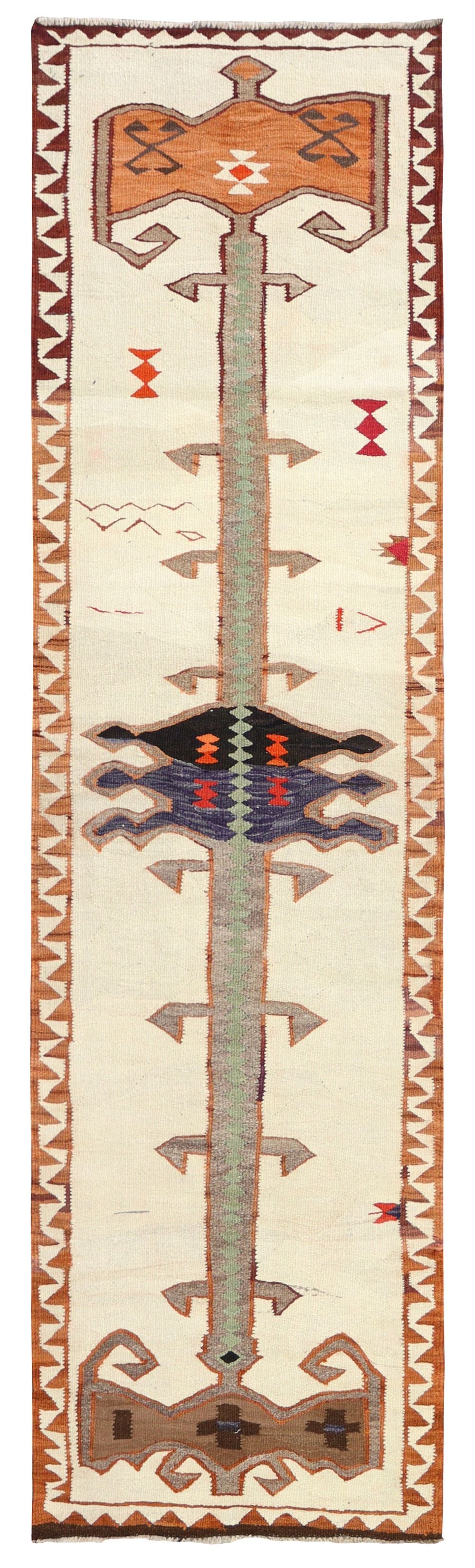 Vintage Herki Kilim Handwoven Tribal Rug