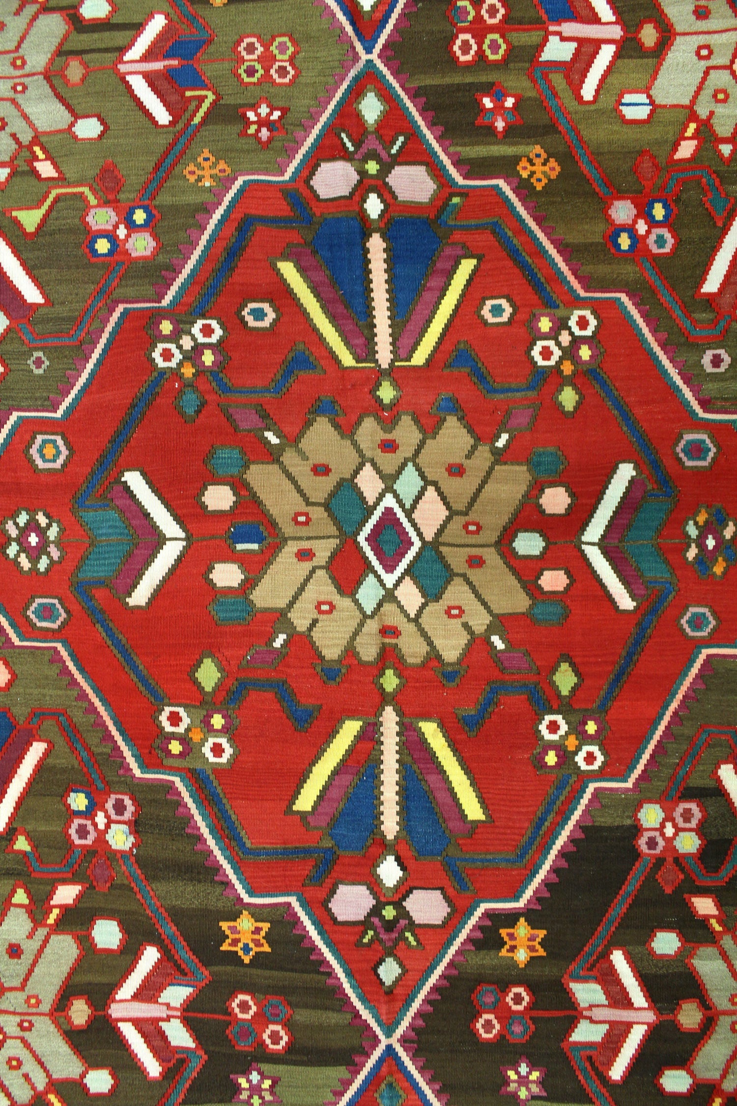Antique Karabagh Kilim Handwoven Tribal Rug, J63335