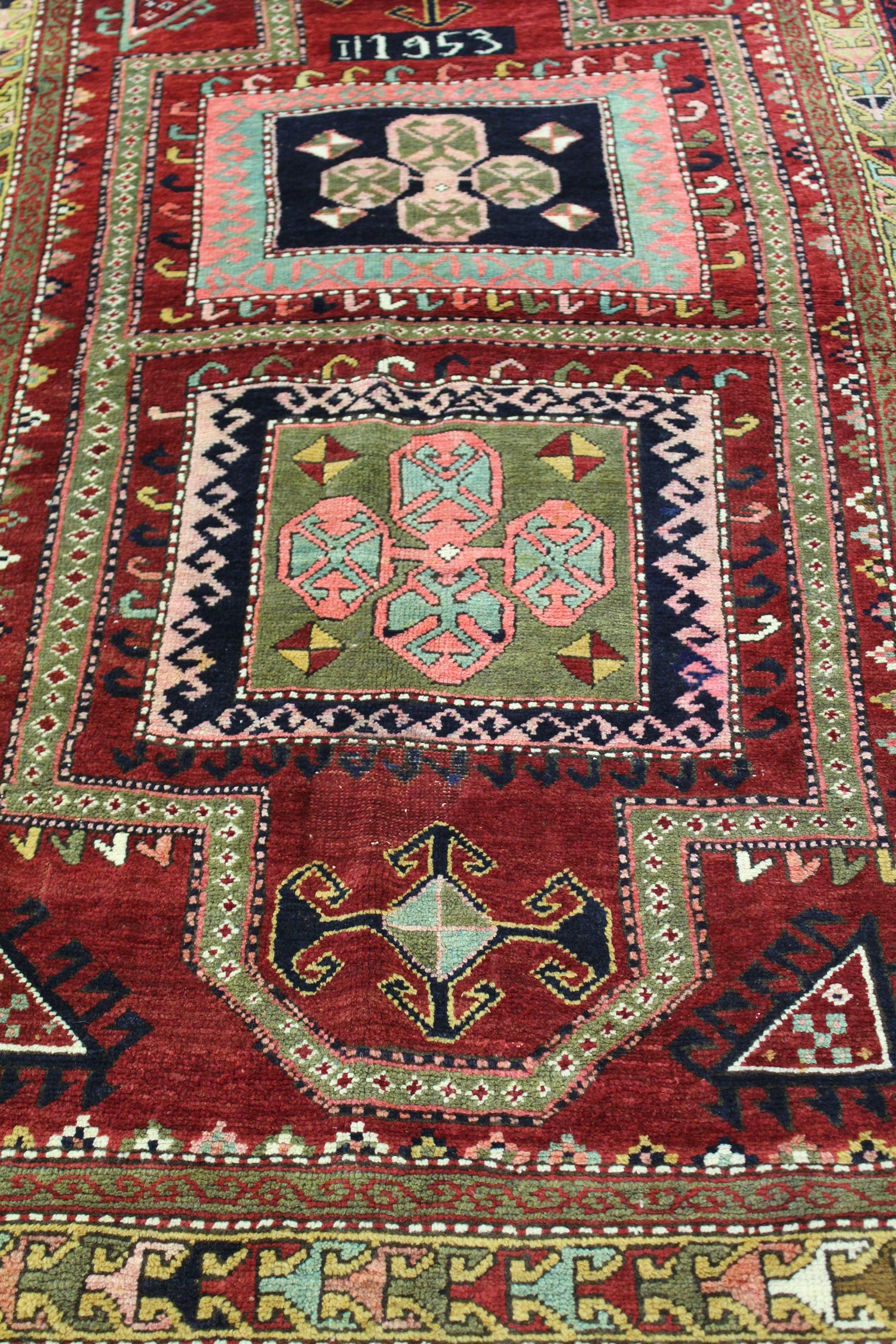 Vintage Kazak Handwoven Tribal Rug, J62485