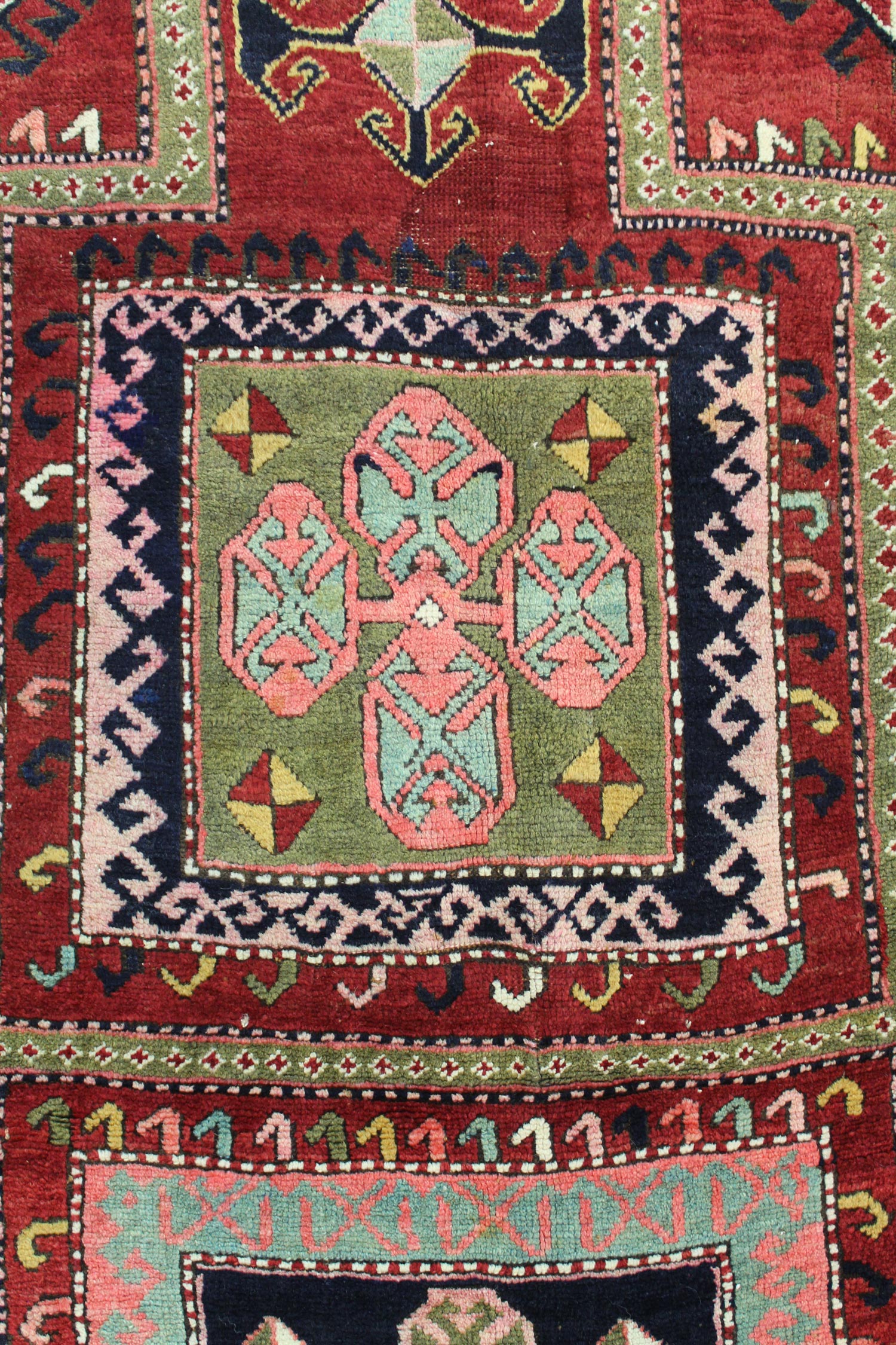 Vintage Kazak Handwoven Tribal Rug, J62485
