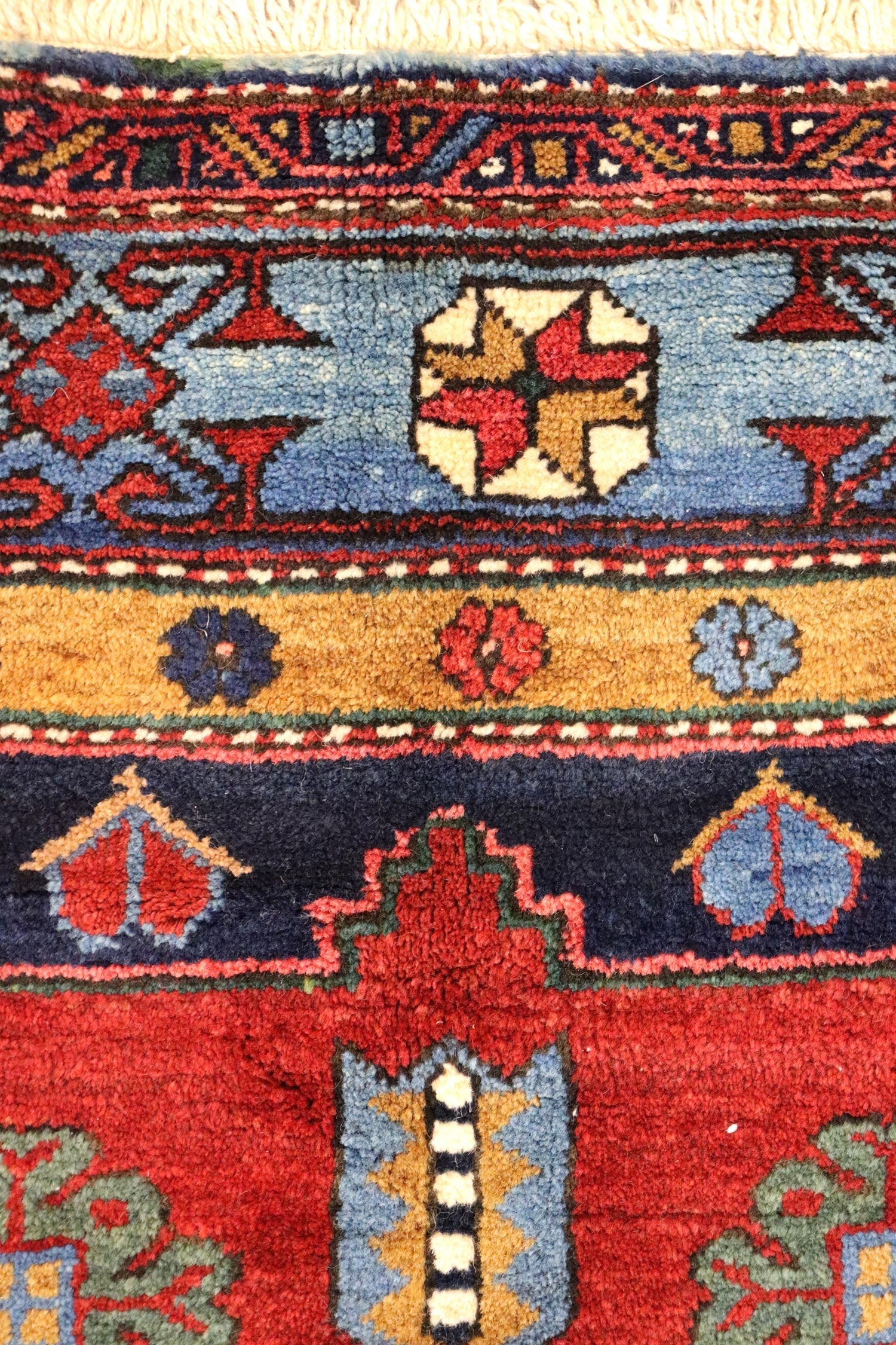 Antique Kazak Handwoven Tribal Rug, J65233