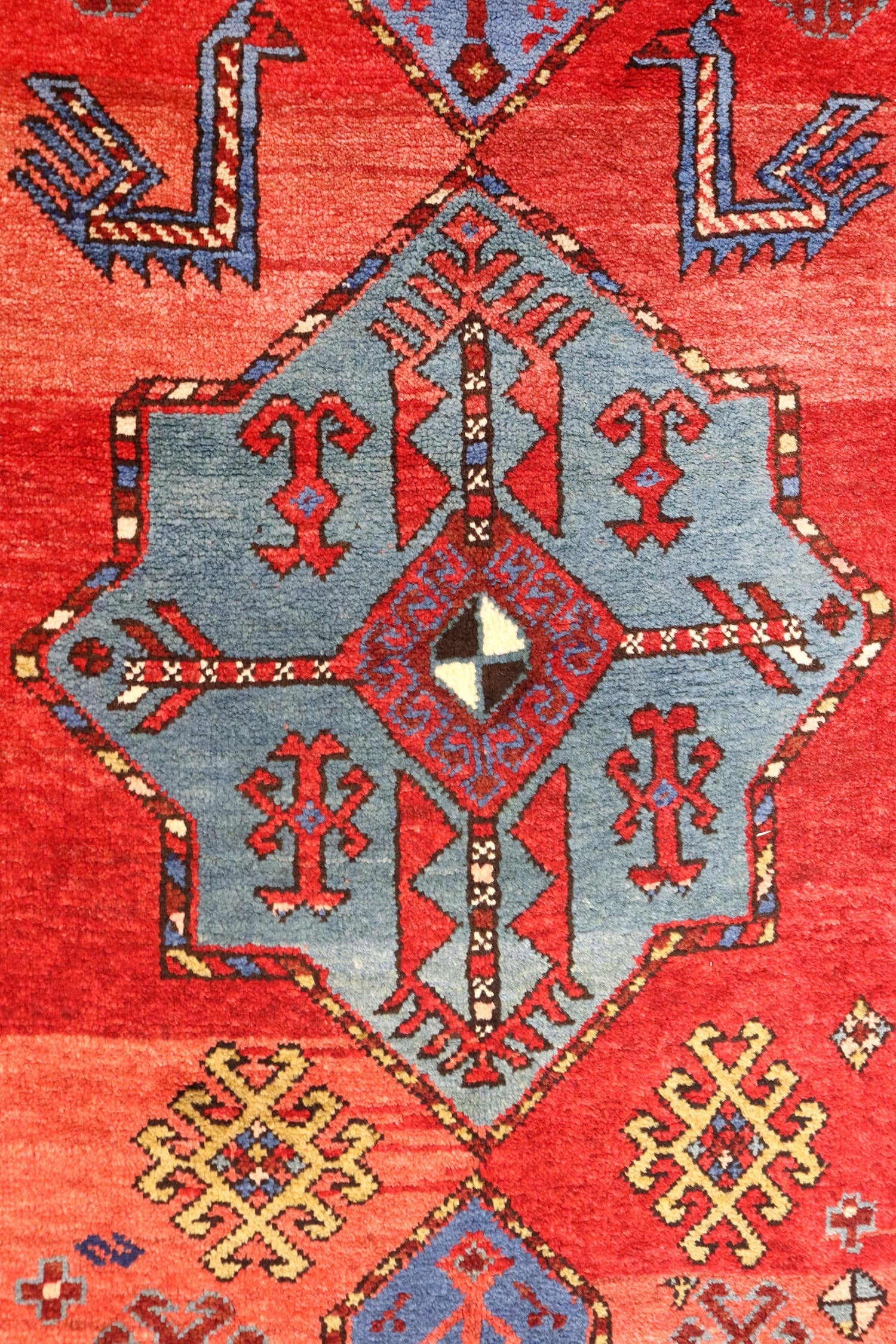 Antique Kazak Handwoven Tribal Rug, J65234