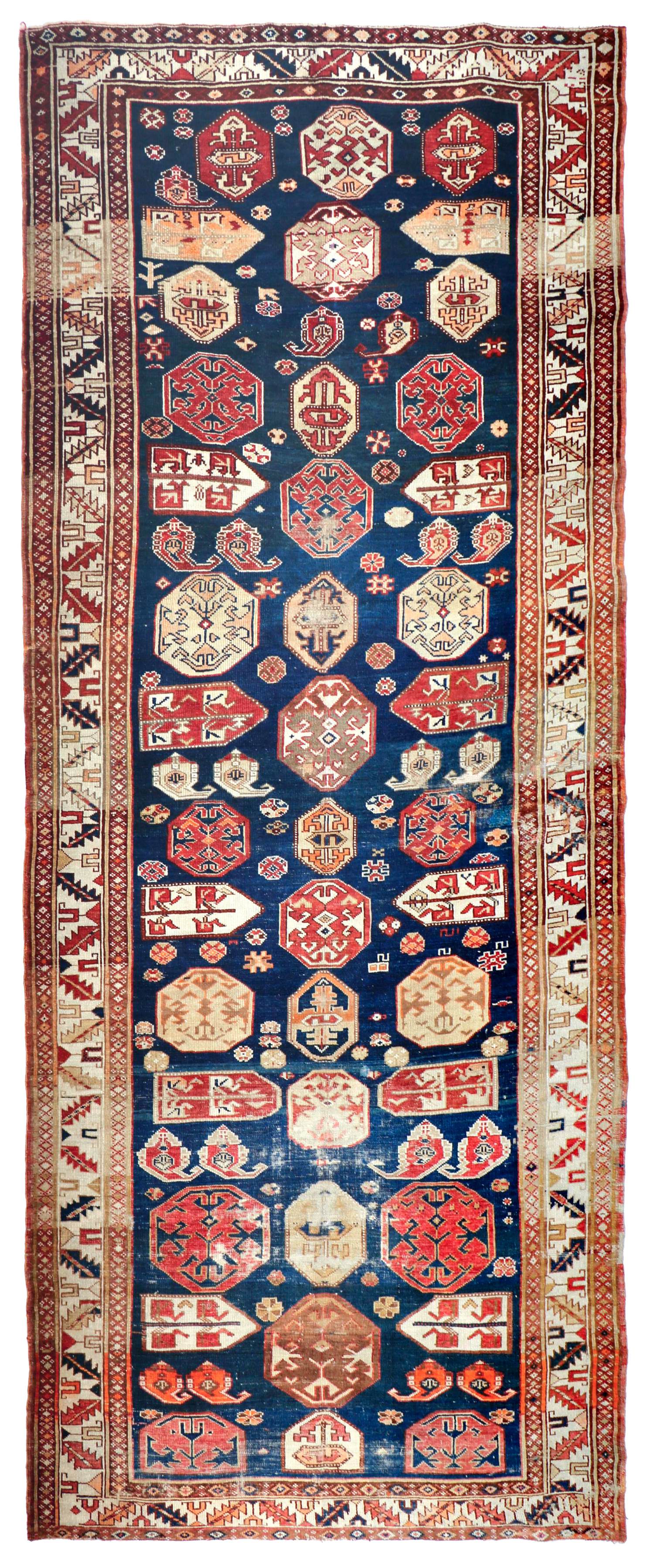 Vintage Kazak Handwoven Tribal Rug