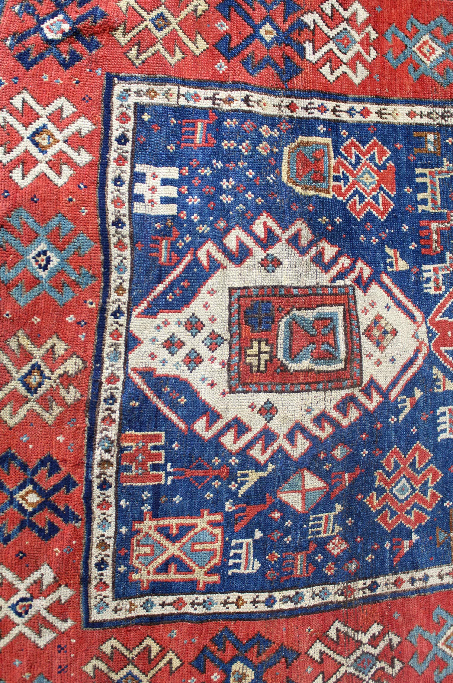 Antique Kazak Handwoven Tribal Rug, JF7959
