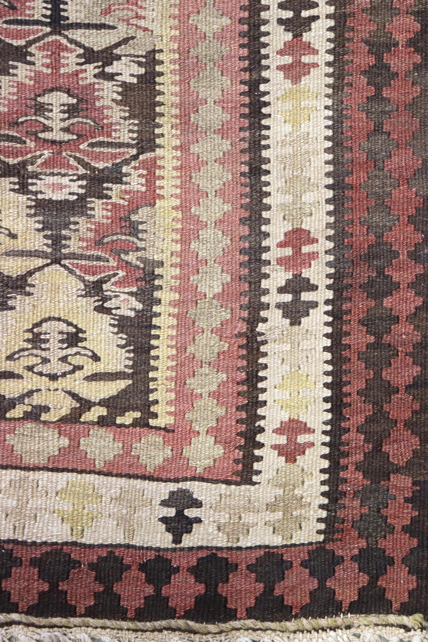 Vintage Kurdish Kilim Handwoven Tribal Rug, J67877