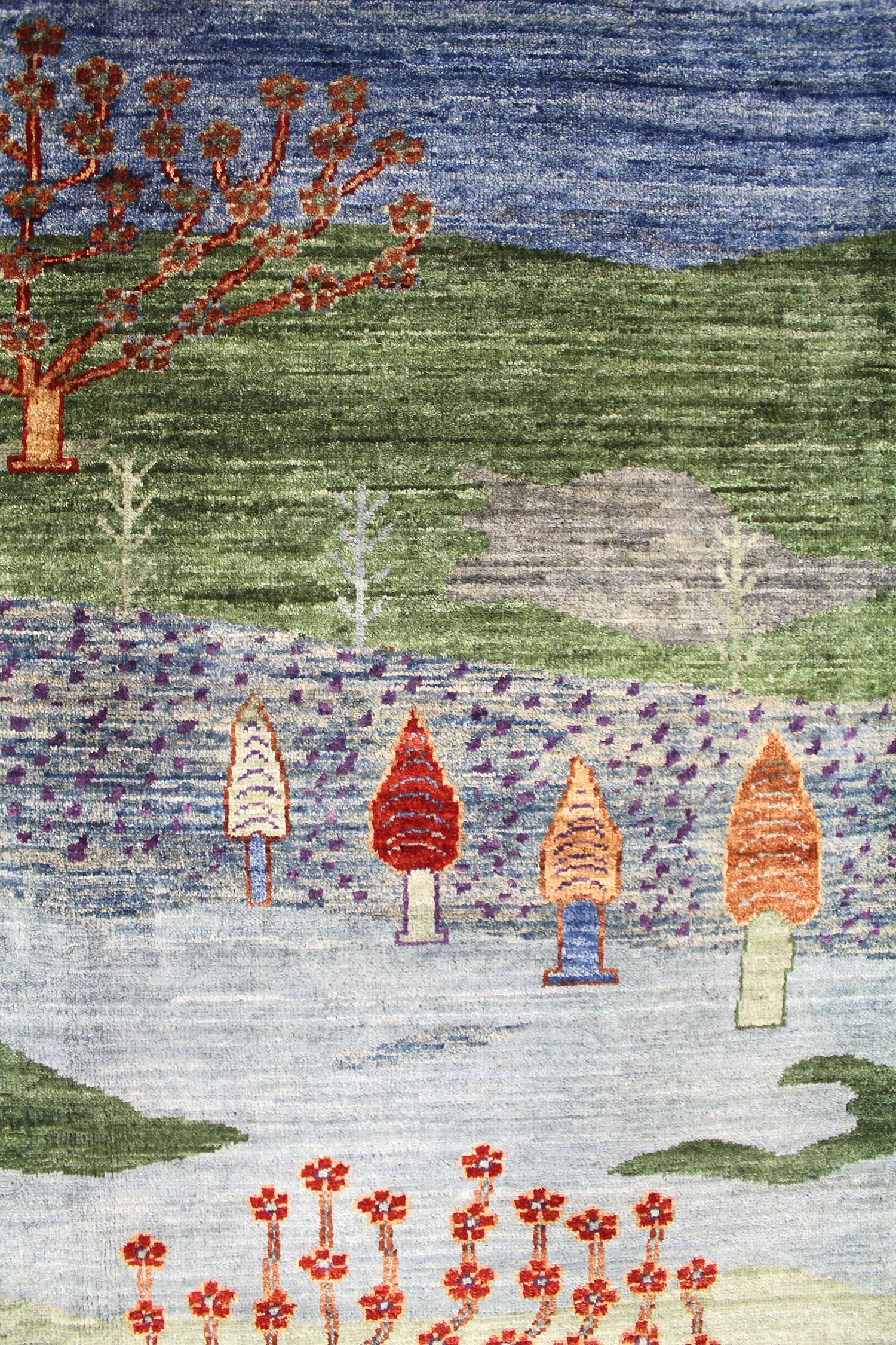 Landscape Handwoven Tribal Rug, J61581