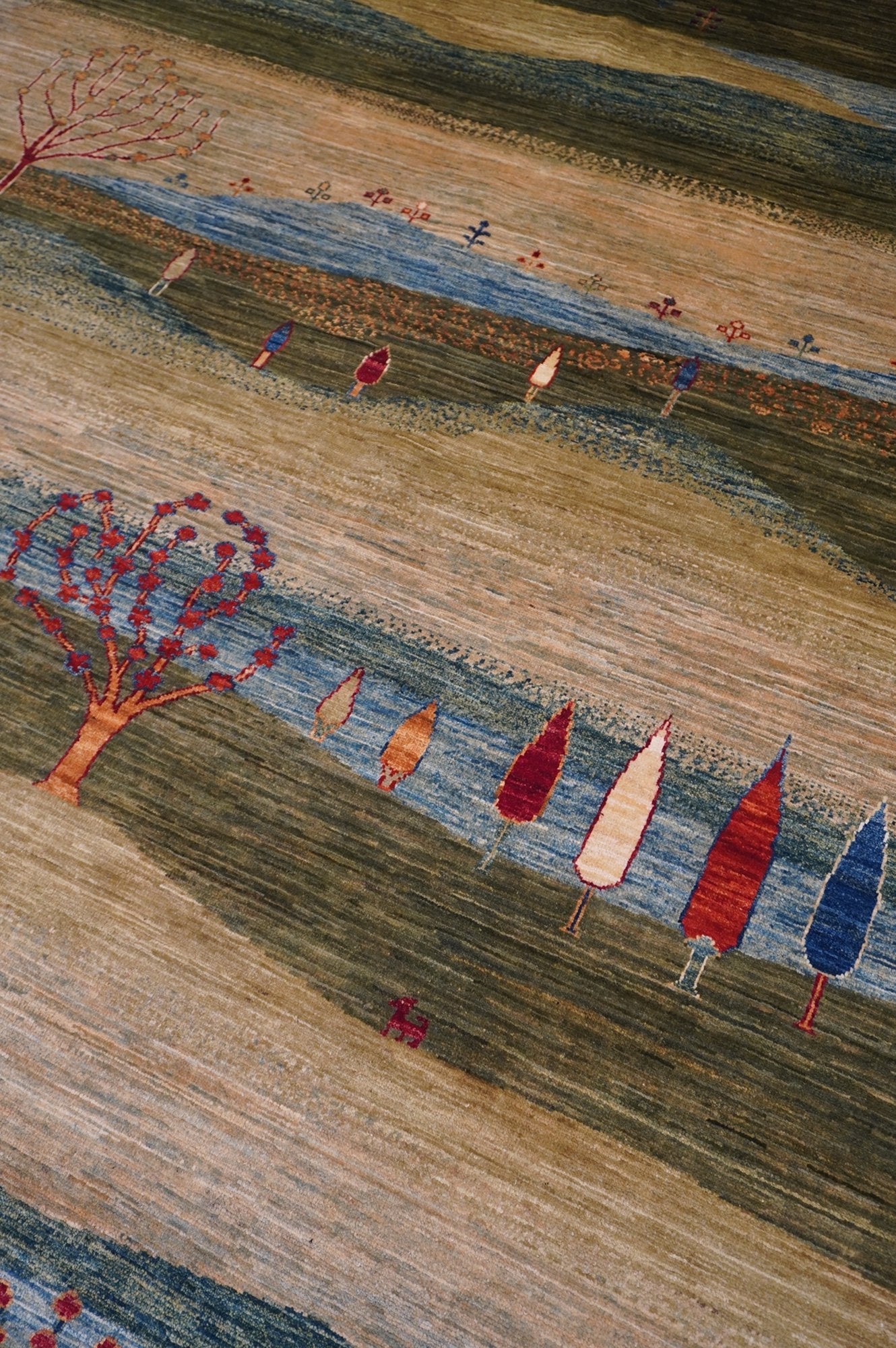 Landscape Gabbeh Handwoven Tribal Rug, J64431
