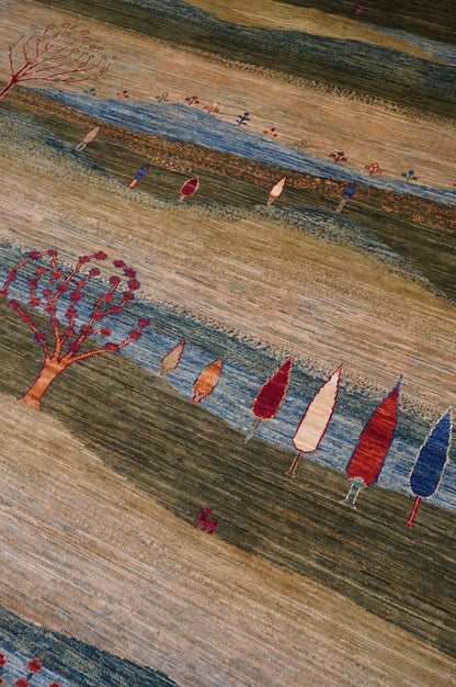 Landscape Gabbeh Handwoven Tribal Rug, J64431