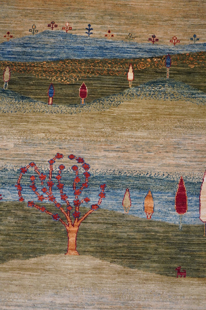 Landscape Gabbeh Handwoven Tribal Rug, J64431