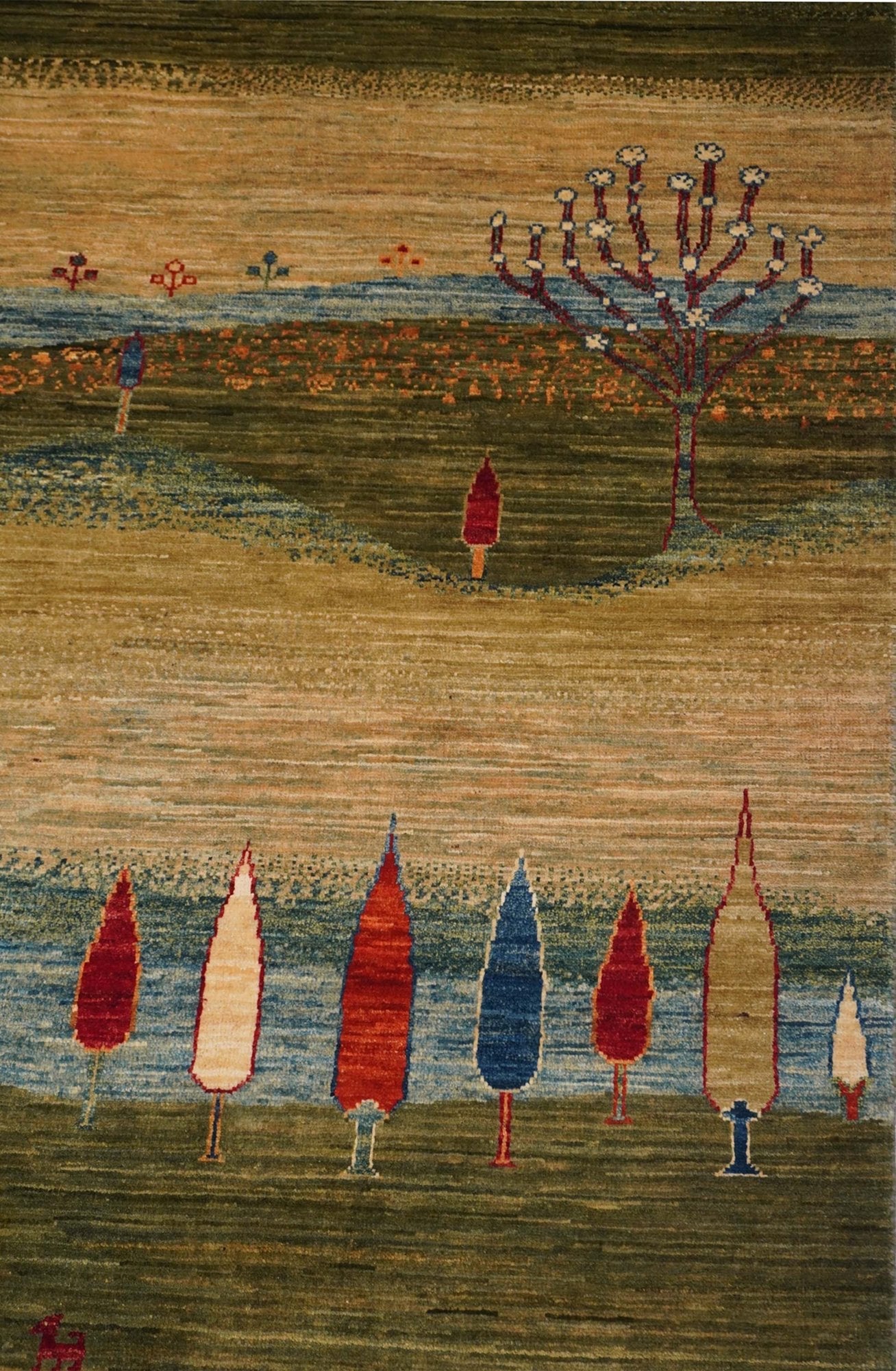 Landscape Gabbeh Handwoven Tribal Rug, J64431