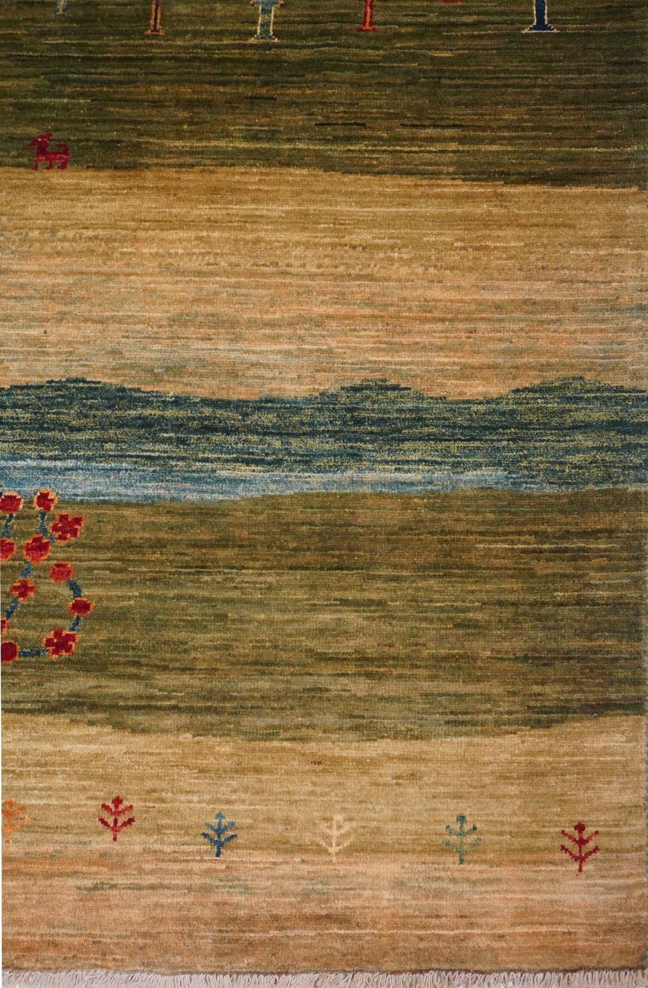 Landscape Gabbeh Handwoven Tribal Rug, J64431