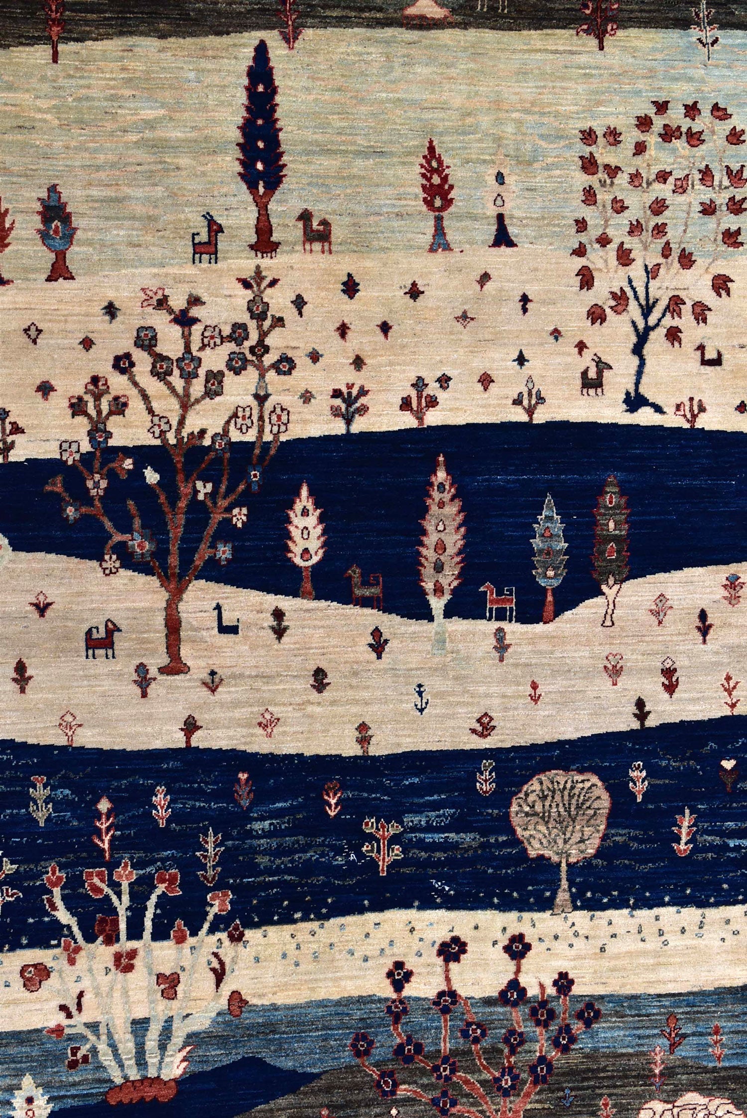 Landscape Gabbeh Handwoven Tribal Rug, J65155