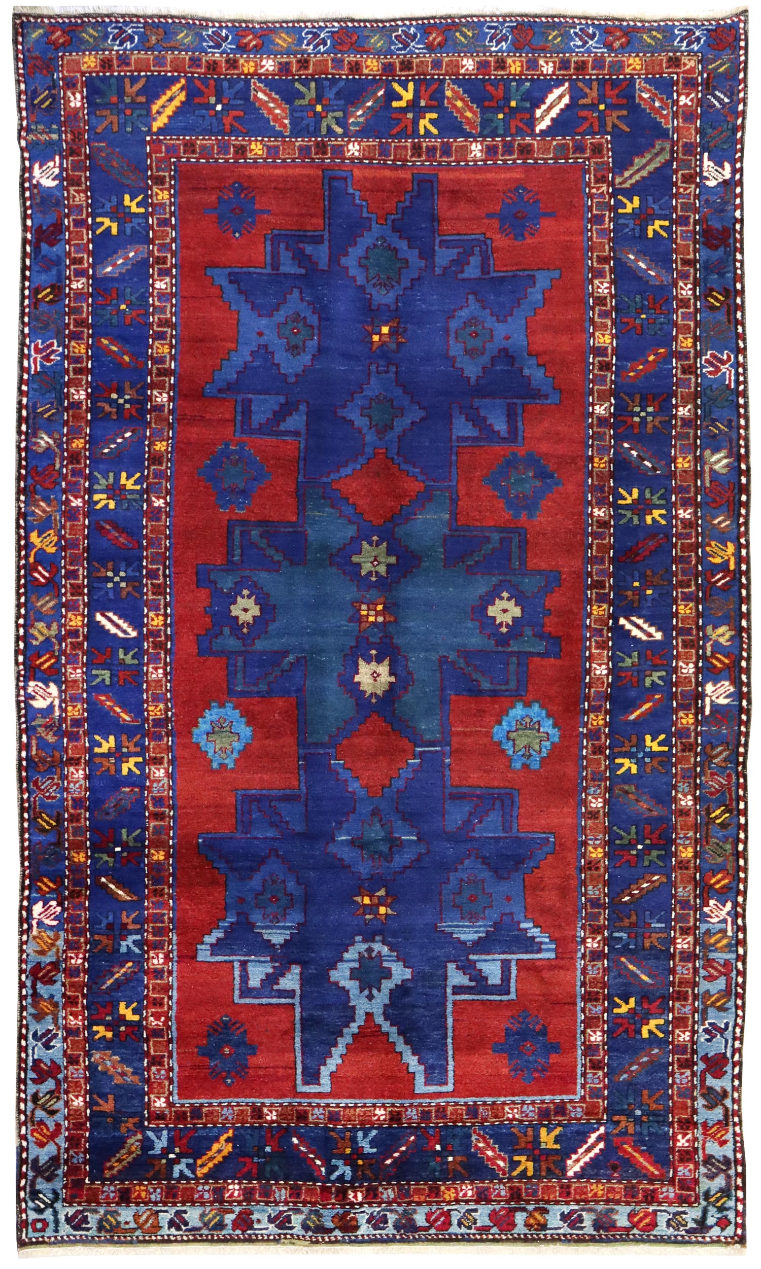 Antique Lesghi Kazak Handwoven Tribal Rug