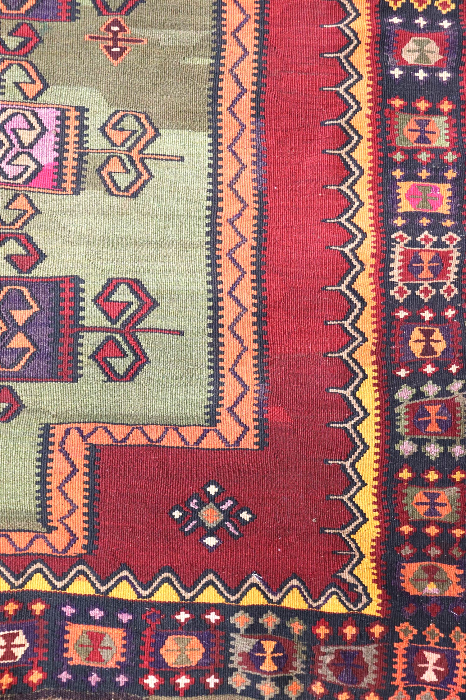 Vintage Meshkin Kilim Handwoven Tribal Rug, J67869