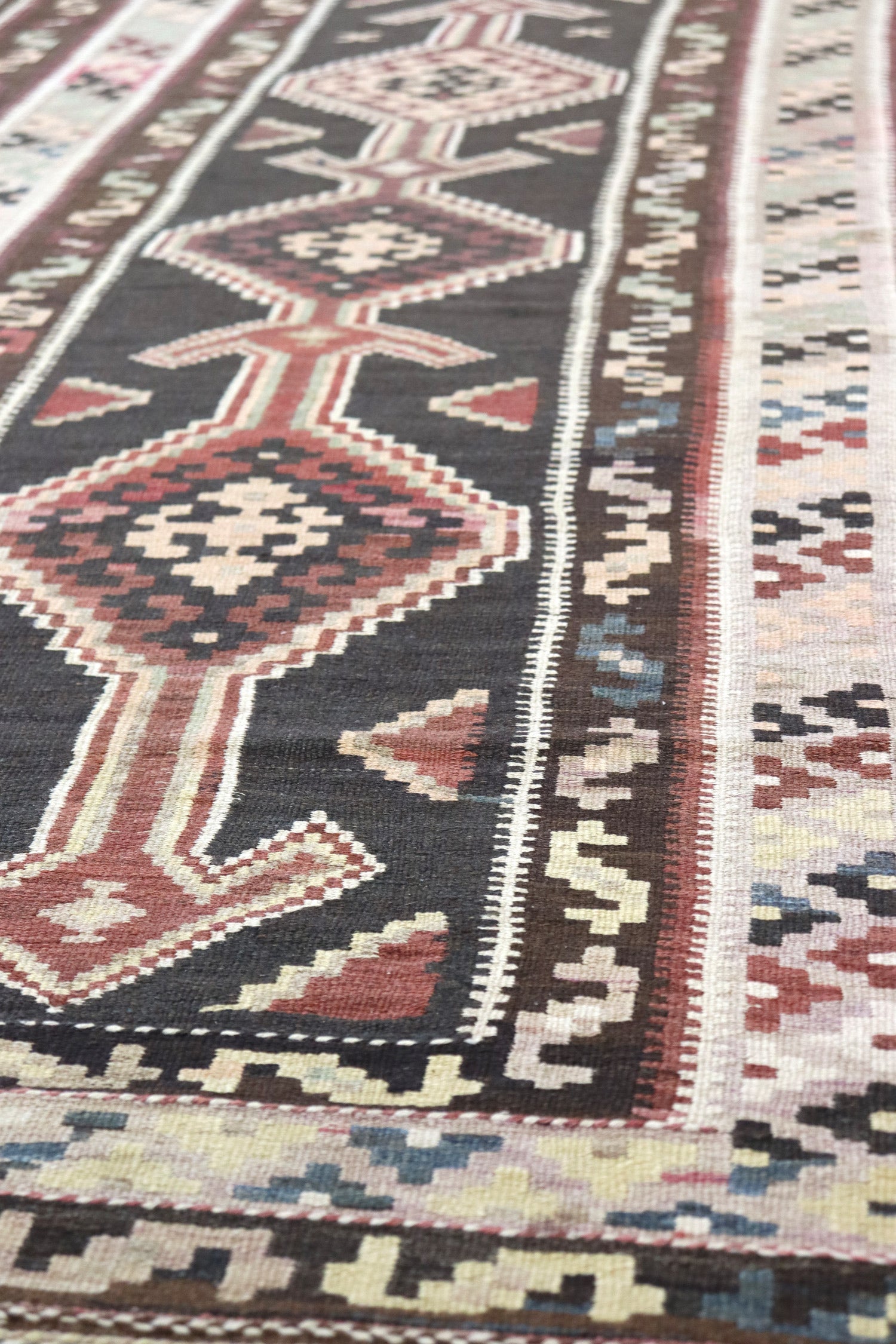 Vintage Meshkin Kilim Handwoven Tribal Rug, J67872