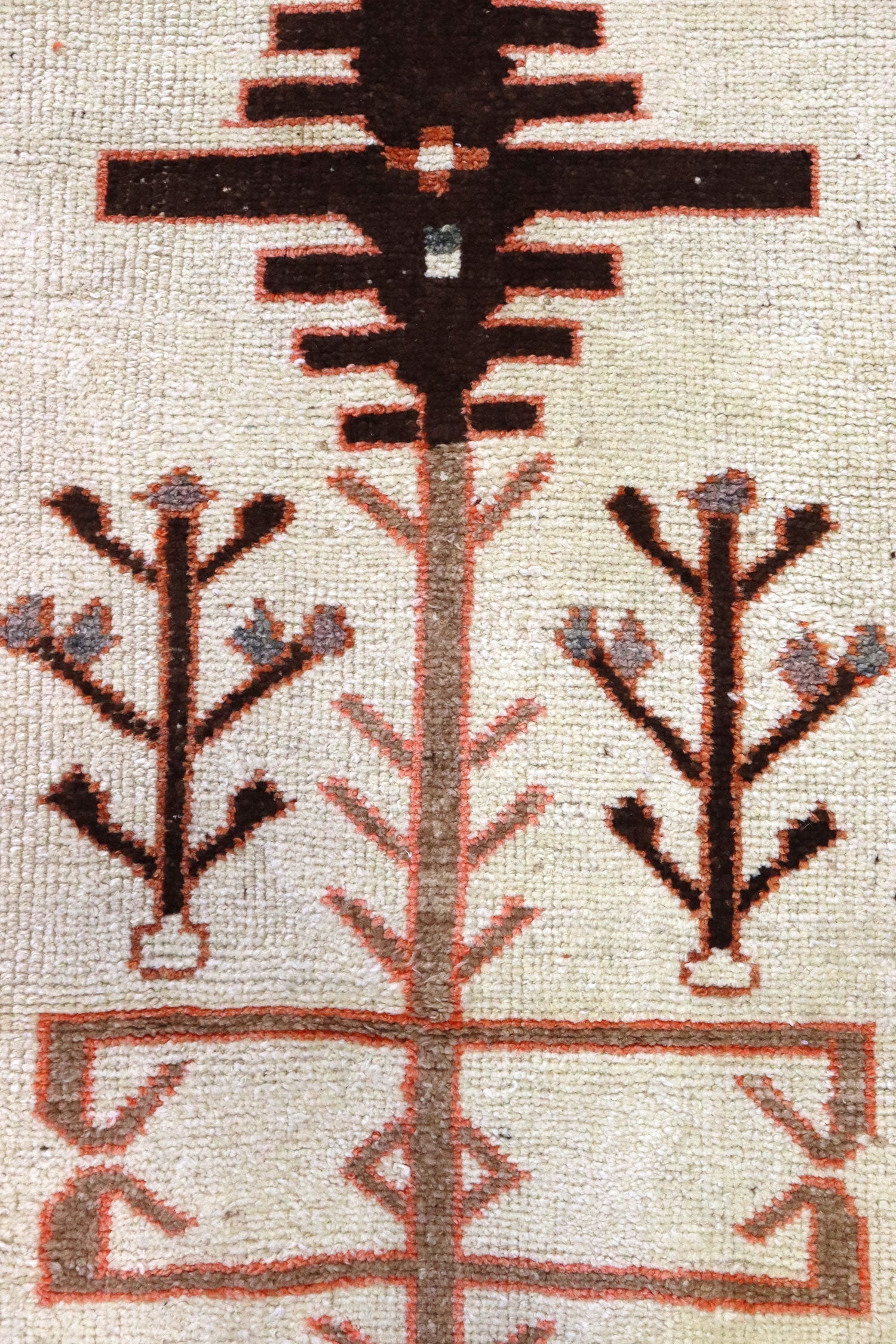 Vintage Natural Herki Handwoven Tribal Rug, J66186