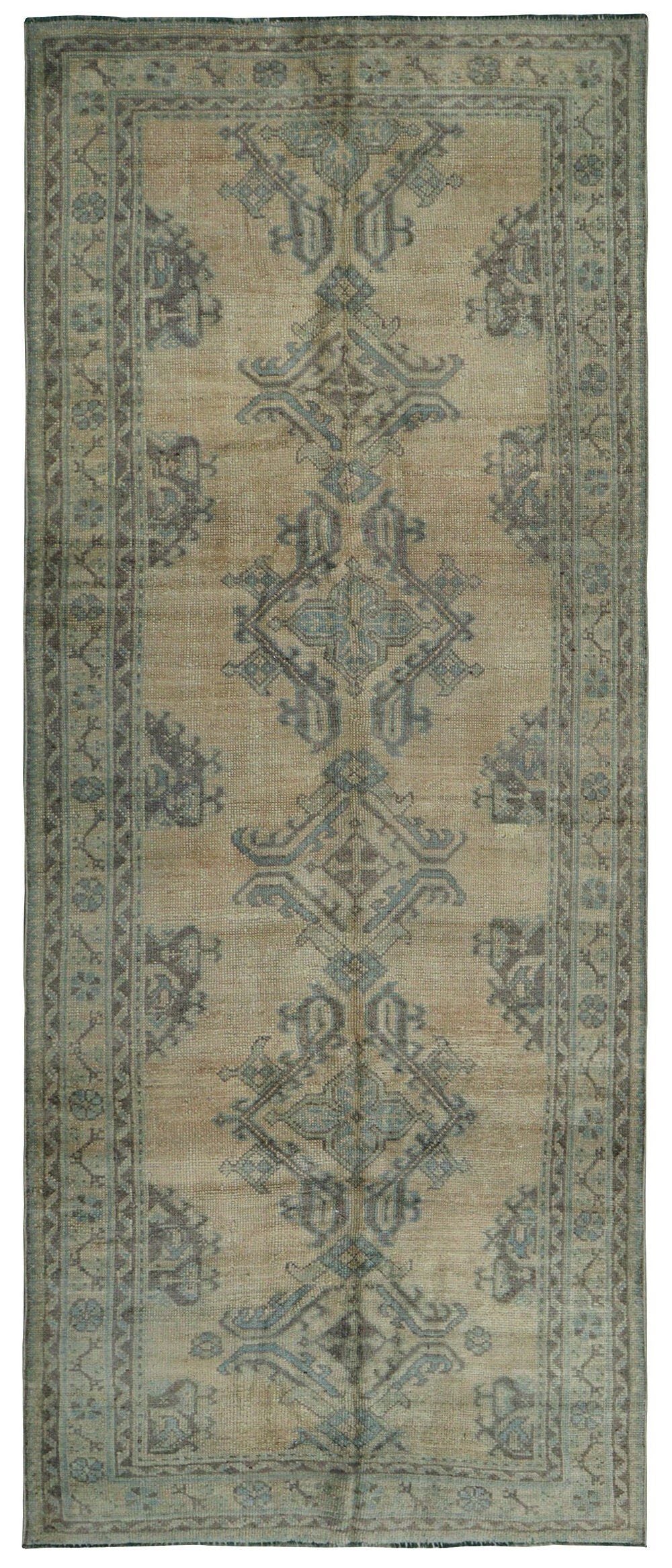 Vintage Oushak Handwoven Tribal Rug