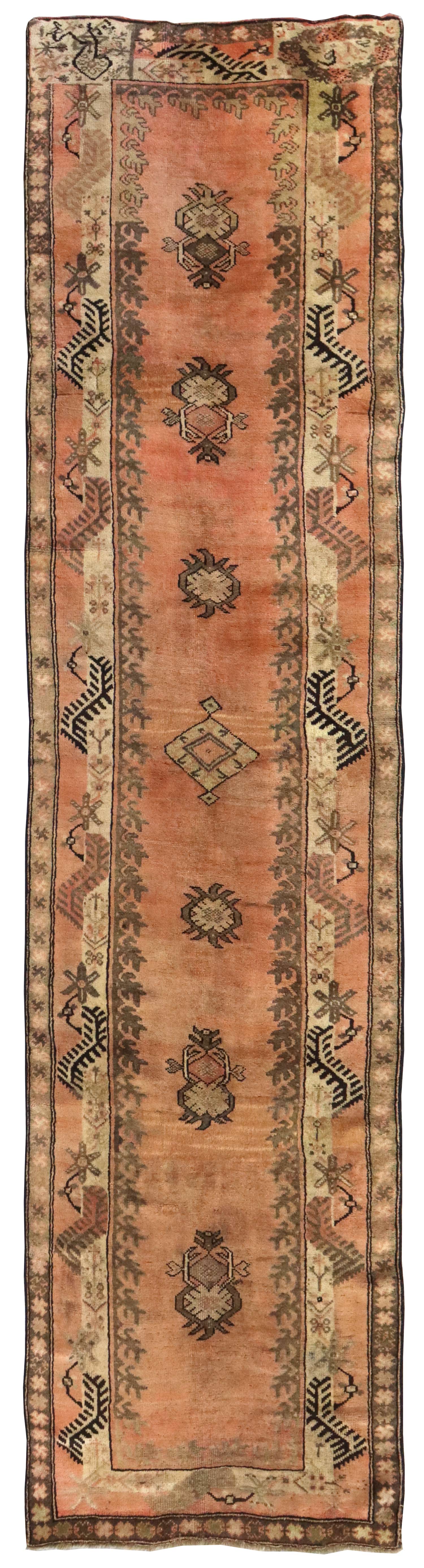 Vintage Oushak Handwoven Tribal Rug