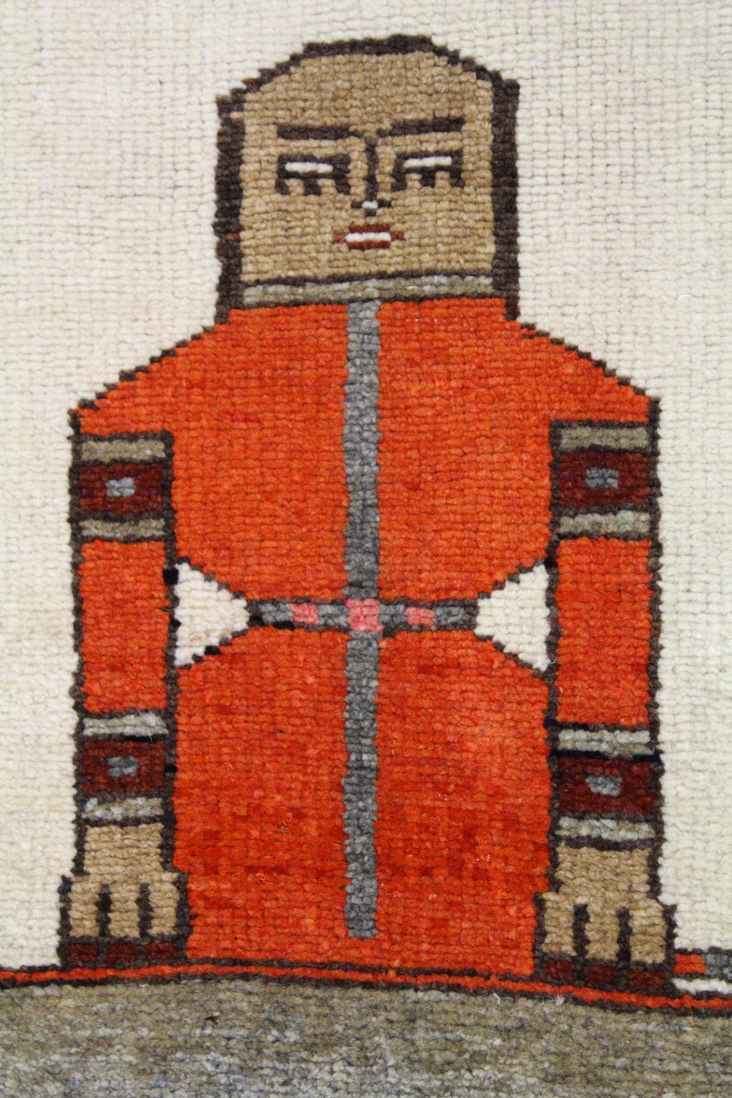 Vintage Pictorial Herki Handwoven Tribal Rug, J64564