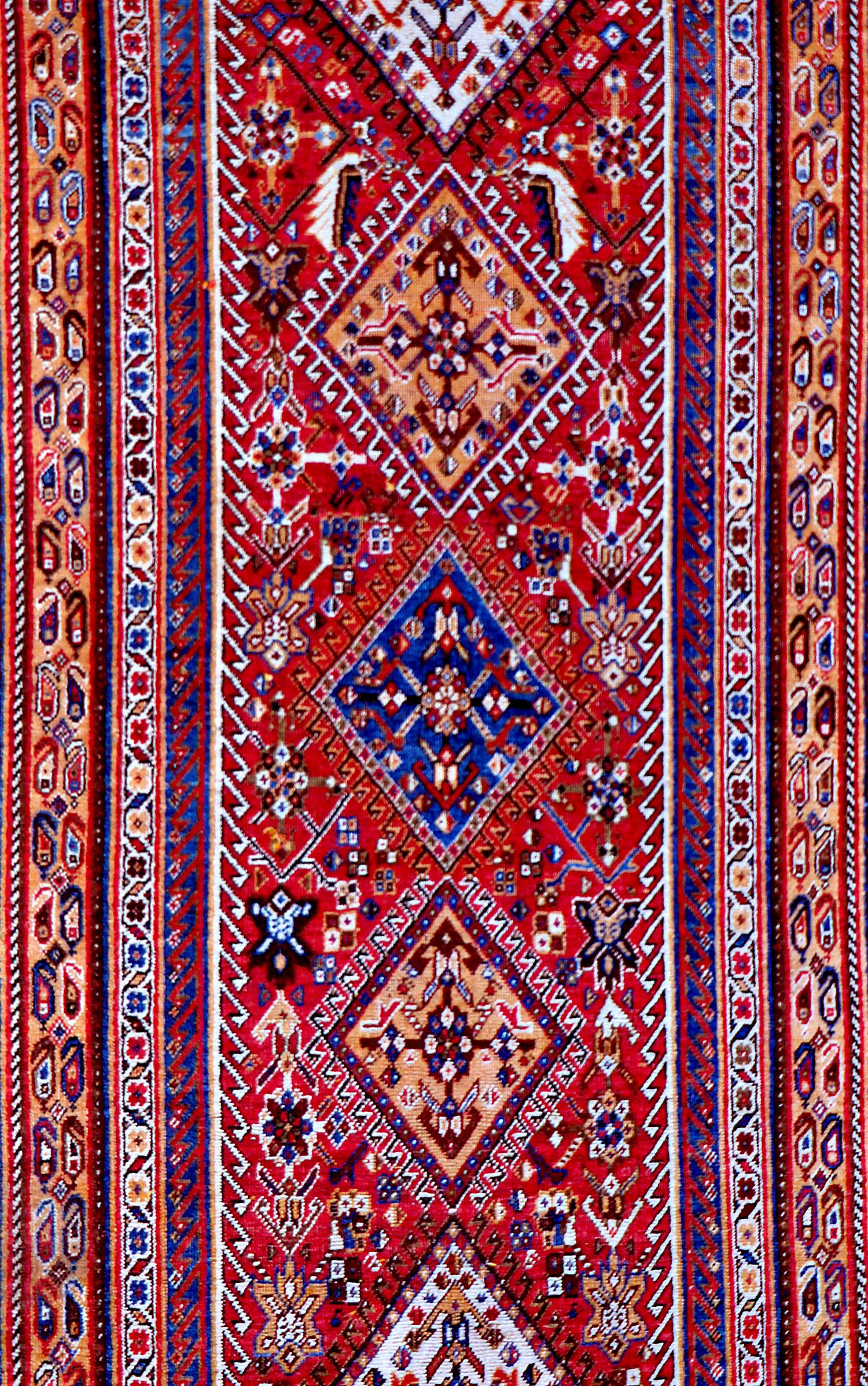 Antique Qashqai Handwoven Tribal Rug, J68356