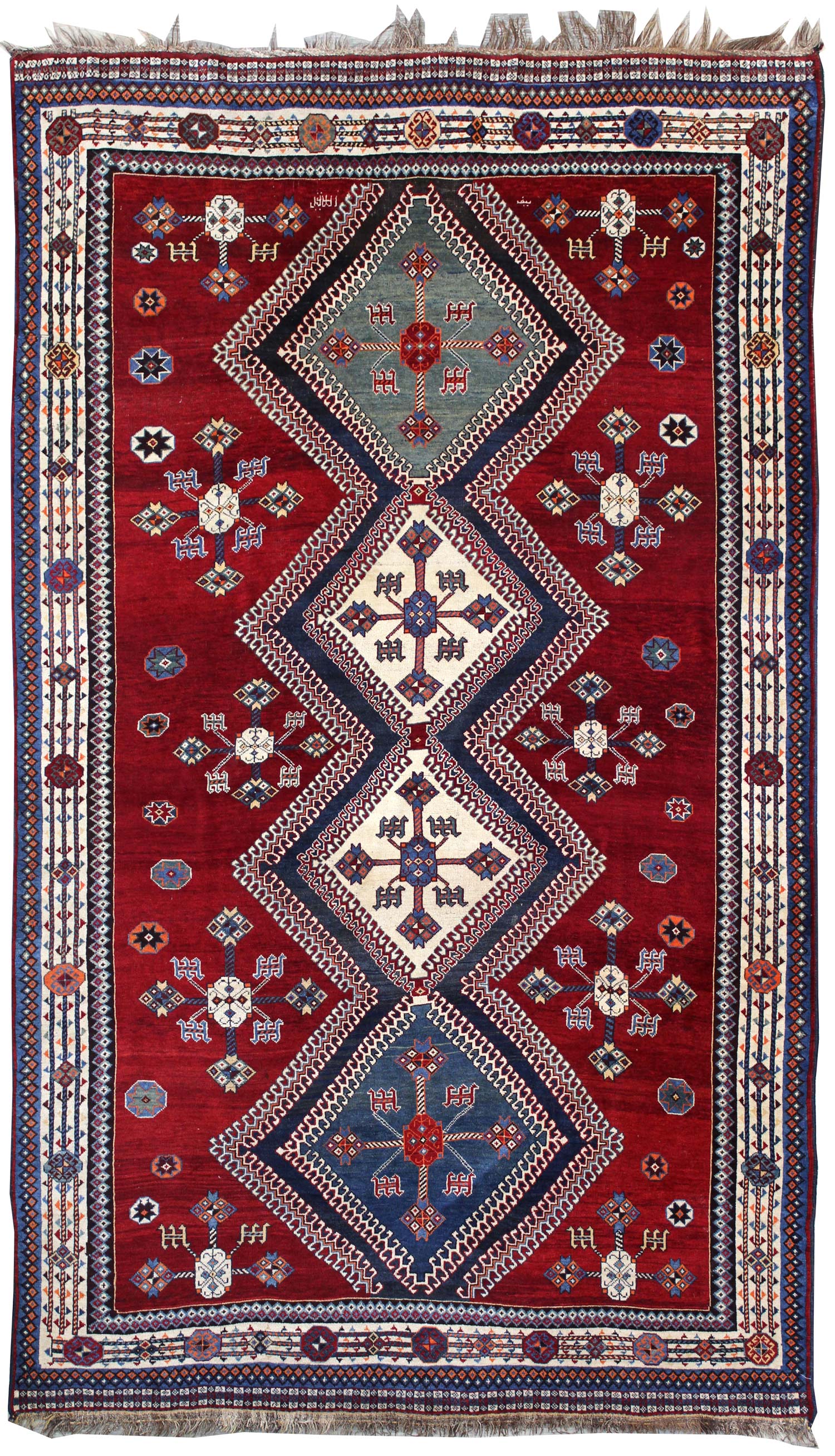 Antique Qashqai Handwoven Tribal Rug