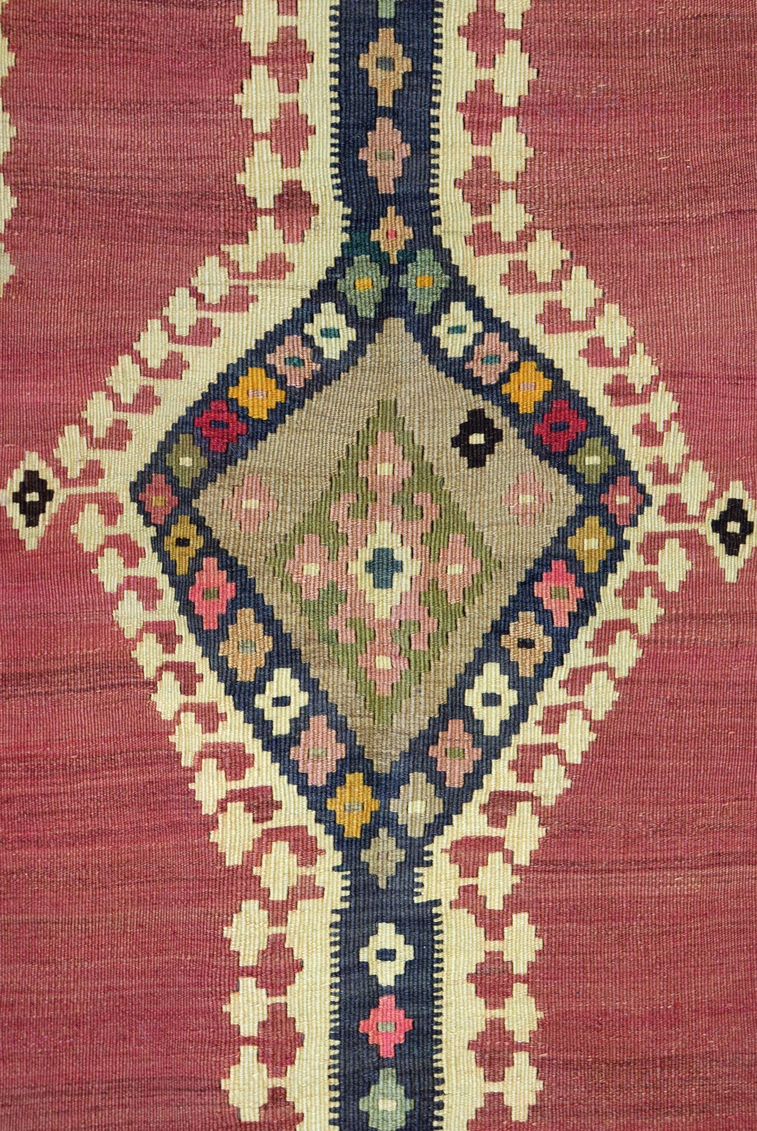 Vintage Qashqai Kilim Handwoven Tribal Rug, J65244
