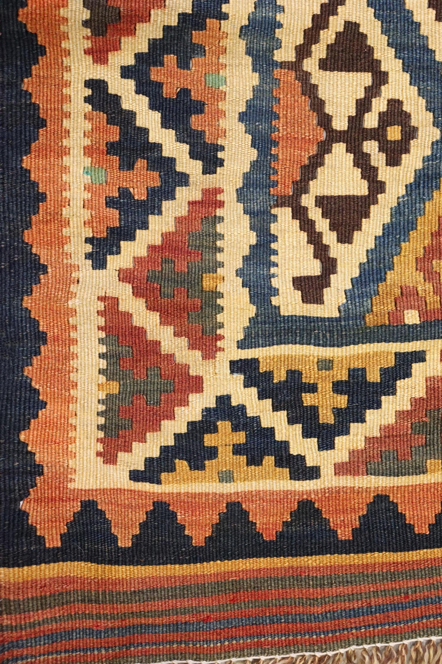 Vintage Qashqai Kilim Handwoven Tribal Rug, J65245
