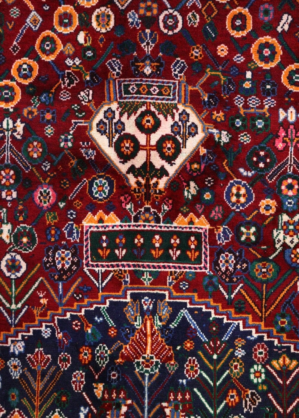 Vintage Shiraz Handwoven Tribal Rug, J68234