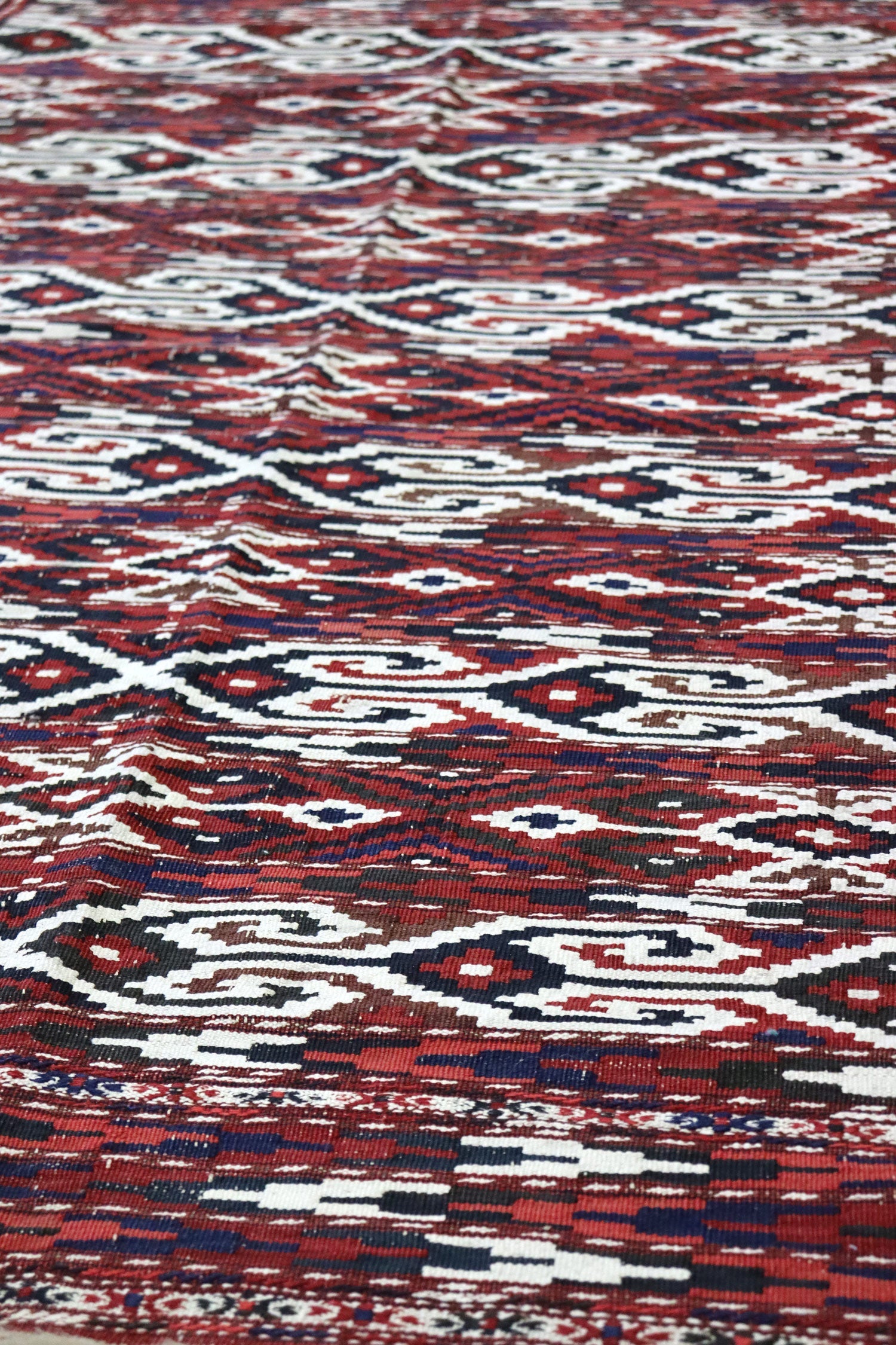 Vintage Turkmen Kilim Handwoven Tribal Rug, J67876
