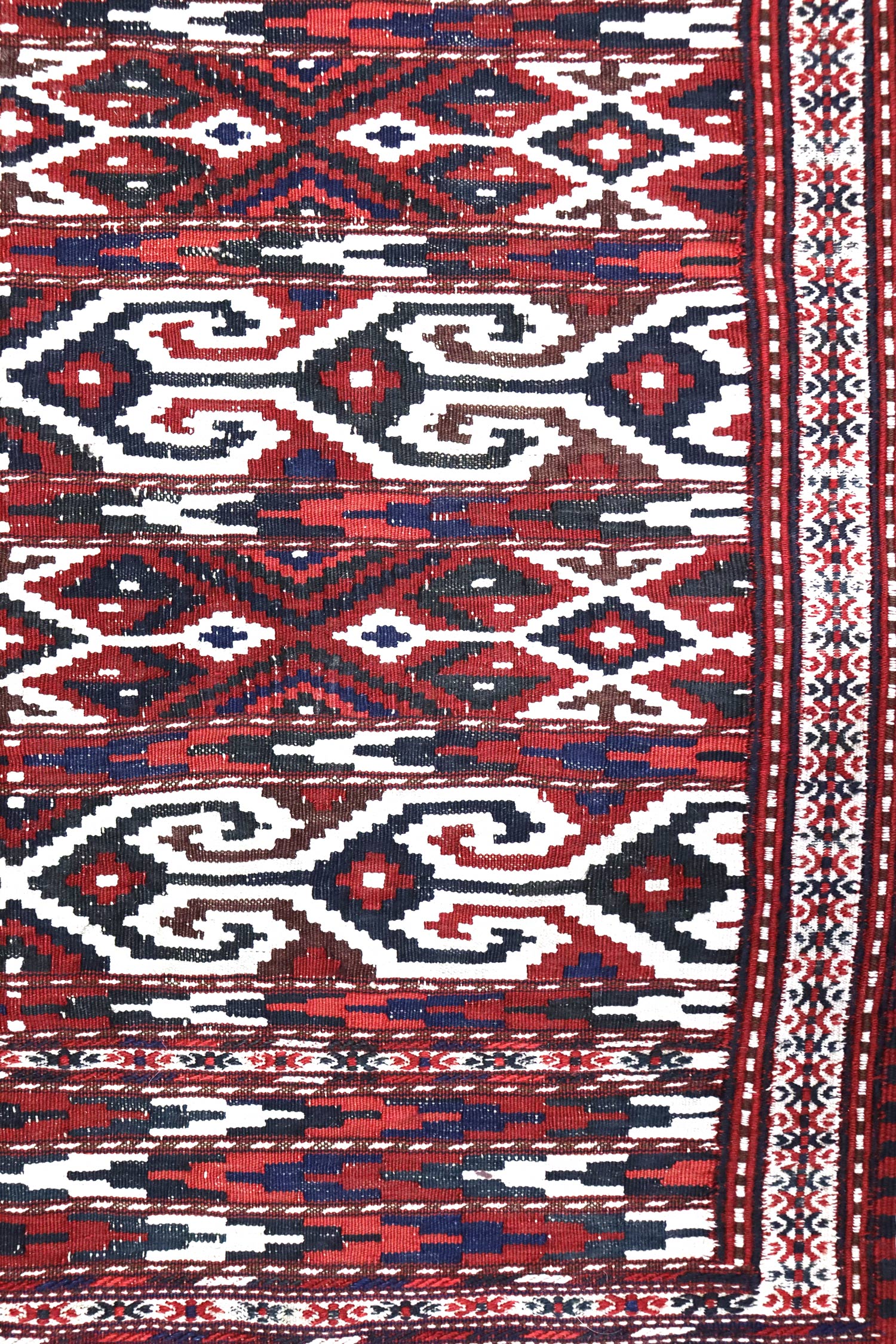 Vintage Turkmen Kilim Handwoven Tribal Rug, J67876
