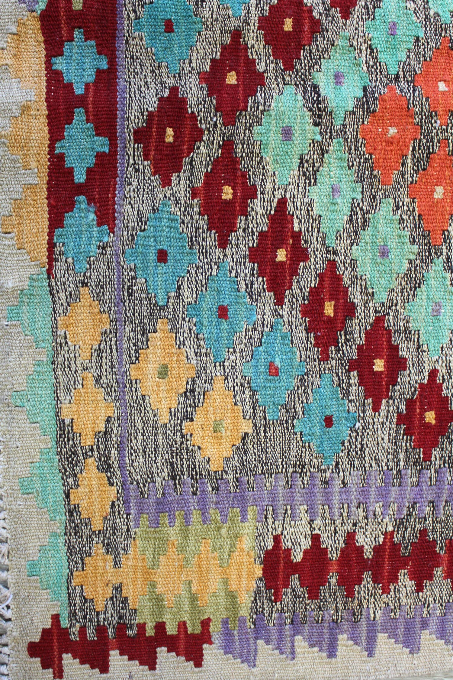 Uzbek Kilim Handwoven Tribal Rug, J59207